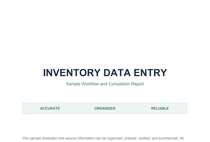 do logistics data entry, inventory and order processing